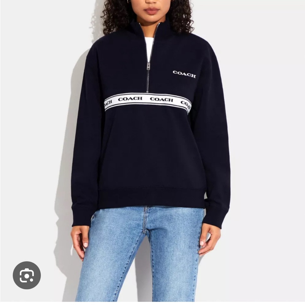 Coach - Navy Essential half zip sweatshirt